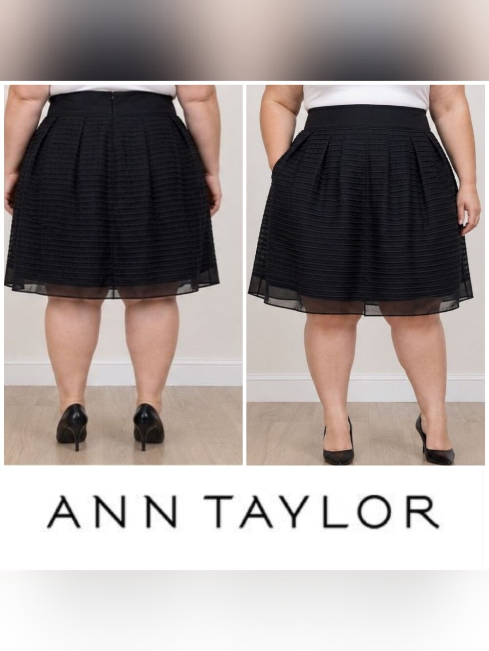 Flirty Peplum Pleated Lined Ann Taylor skirt